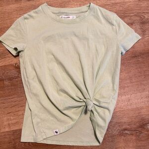 Abercrombie Kids Sage Green Twist Front Tee - Size 7/8 (M)